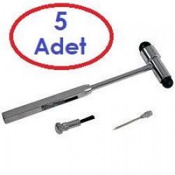 5 ADET  Bestmed Refleks Çekici Metal 18cm Hammer REFLEX İğneli Fırçalı Model Aile Hekimliği Malzemeleri
